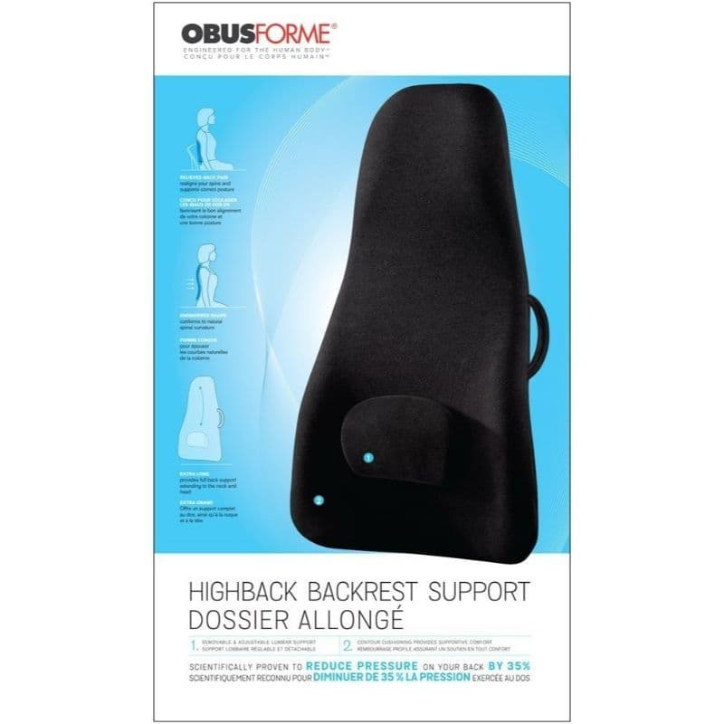 Obusforme Highback Backrest-Black Support  1 PC