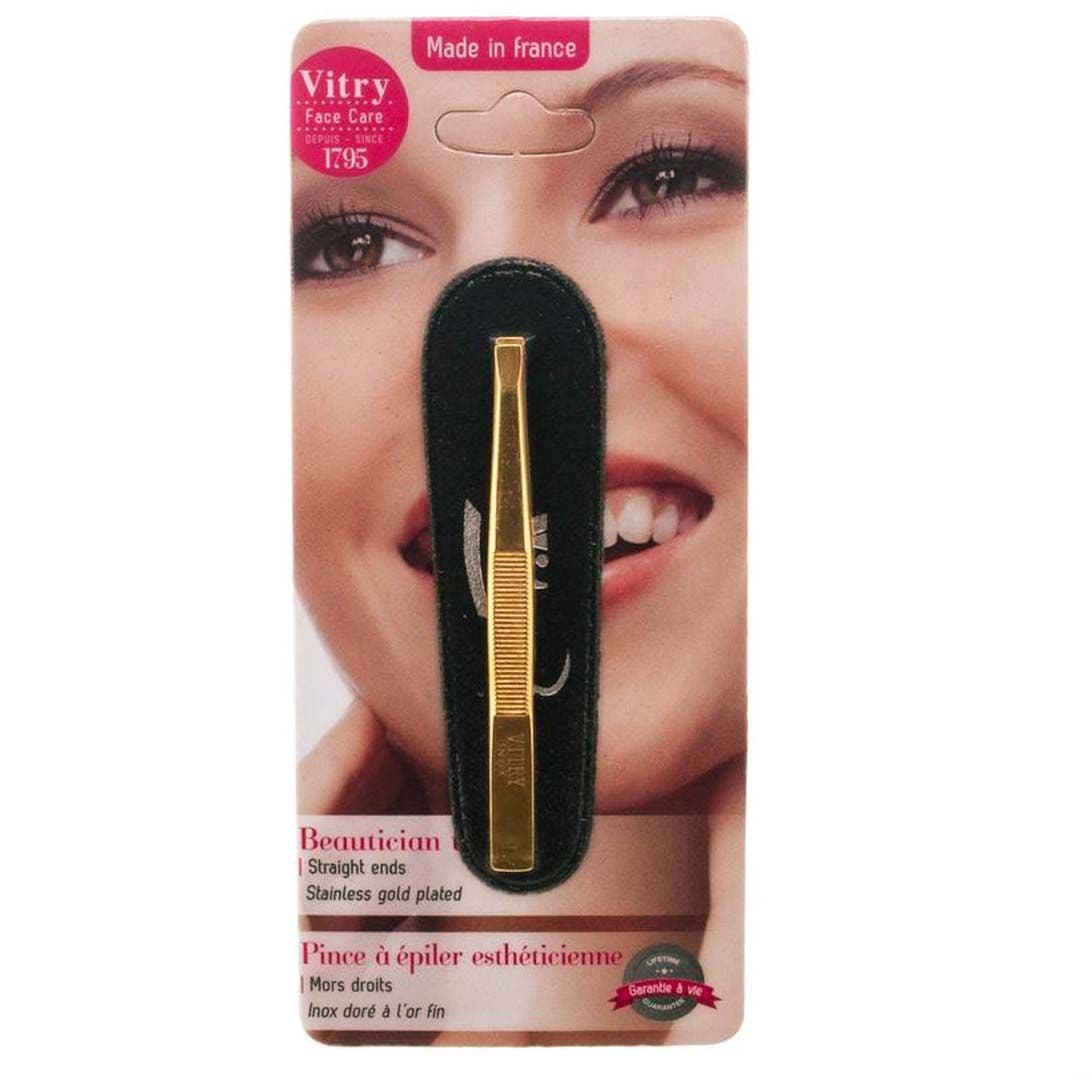 Vitry Golden Square Ends Tweezer  1 PC