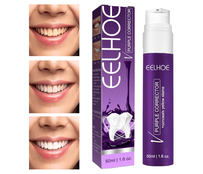 Purple Color Corrector Toothpaste For Teeth Whitening And Color Correcting, Remove Stains, Improves