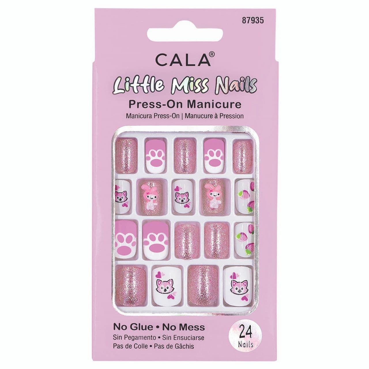 Cala Little Miss Nails Pink Glitter 24 Nails - 87935