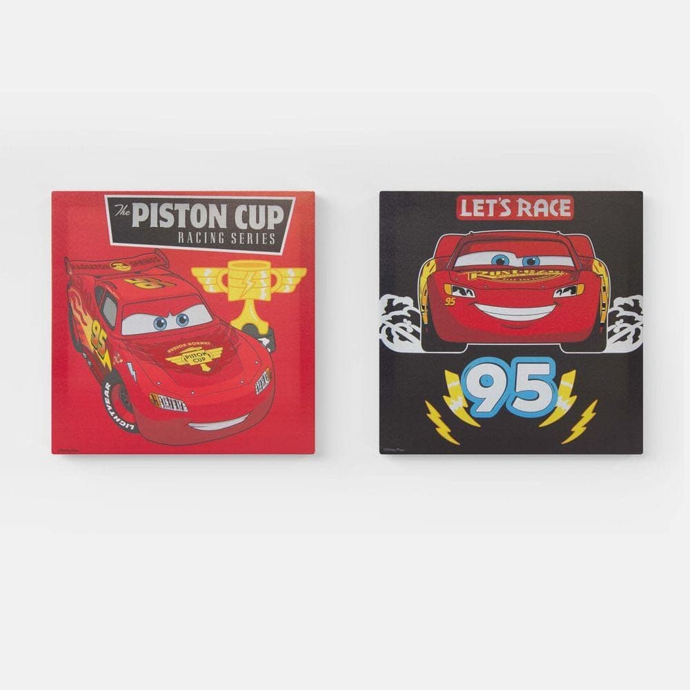 Disney Cars Lightning Mcqueen Photo Canvas, Multicolour Â€“ Set Of 2
