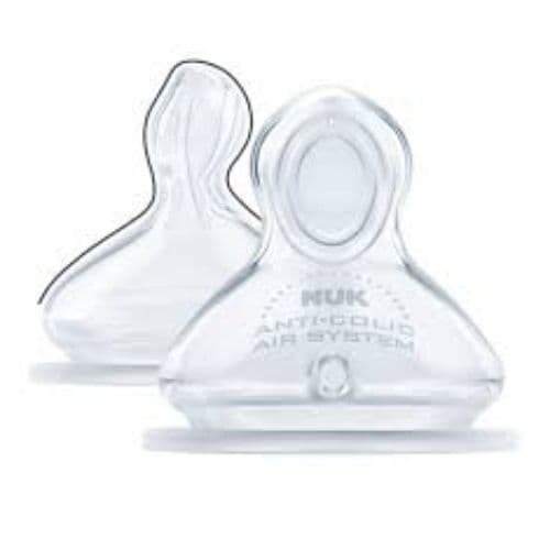 Nuk 0 6 Month Medium Silicone Teat  2 PC