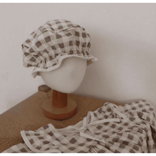 Checkered With Hat ( 12M Burned Brown)