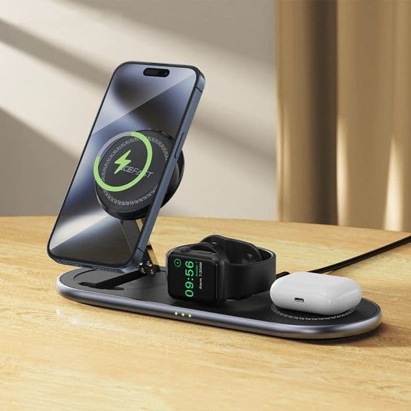 3-In-1 Inductive Charger For Smartphone / Headphones / Smartwatch - Acefast E19