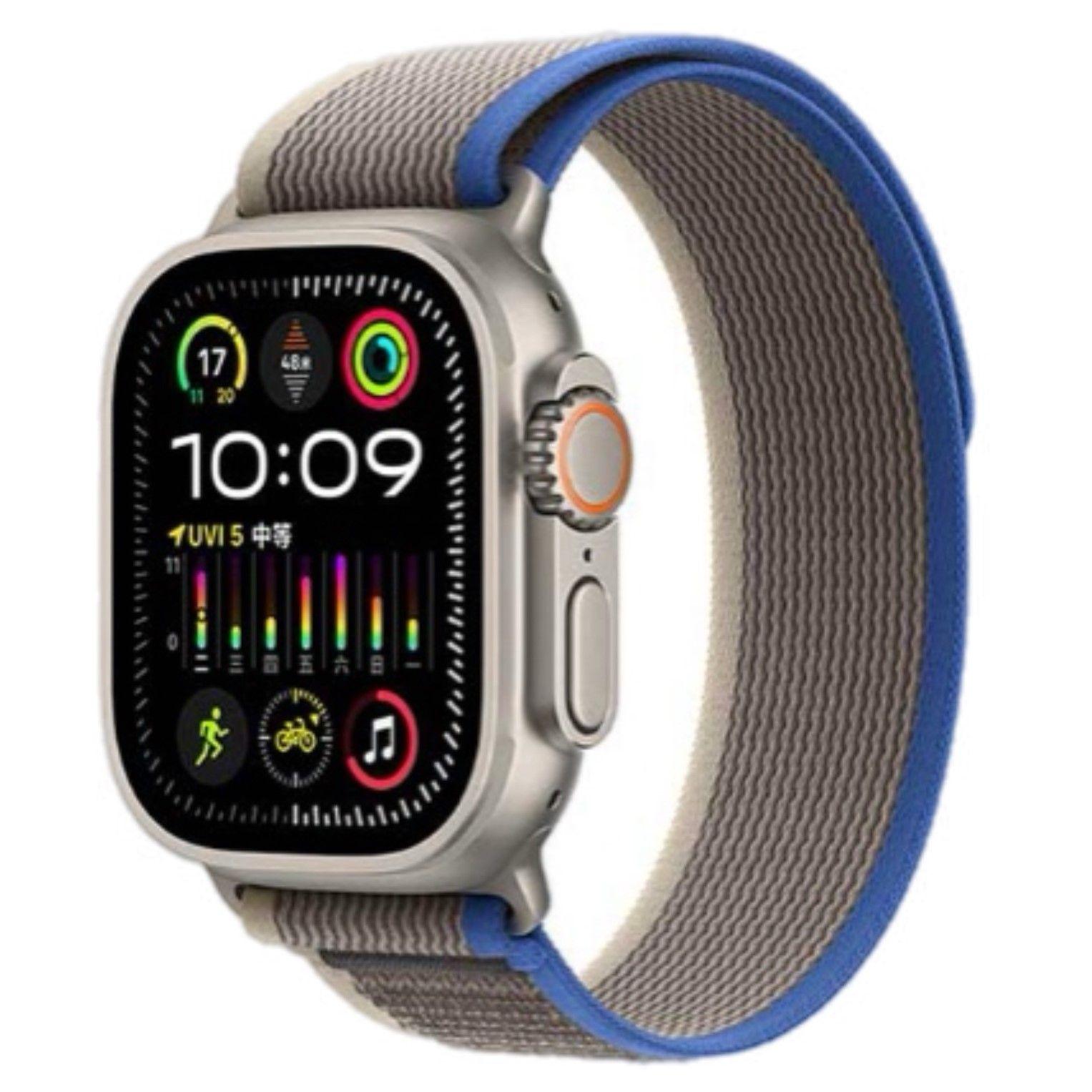 Gs Trail Loop Nylon Fabric Strap For Apple Watch 38/40/41- Blue And Grey