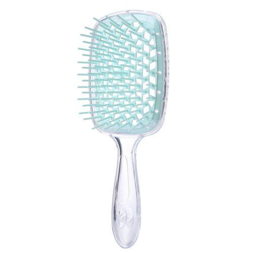 Hollow Comb Super-Brush Anti-Static Hairbrush – Transparent Color: Tiffany Blue