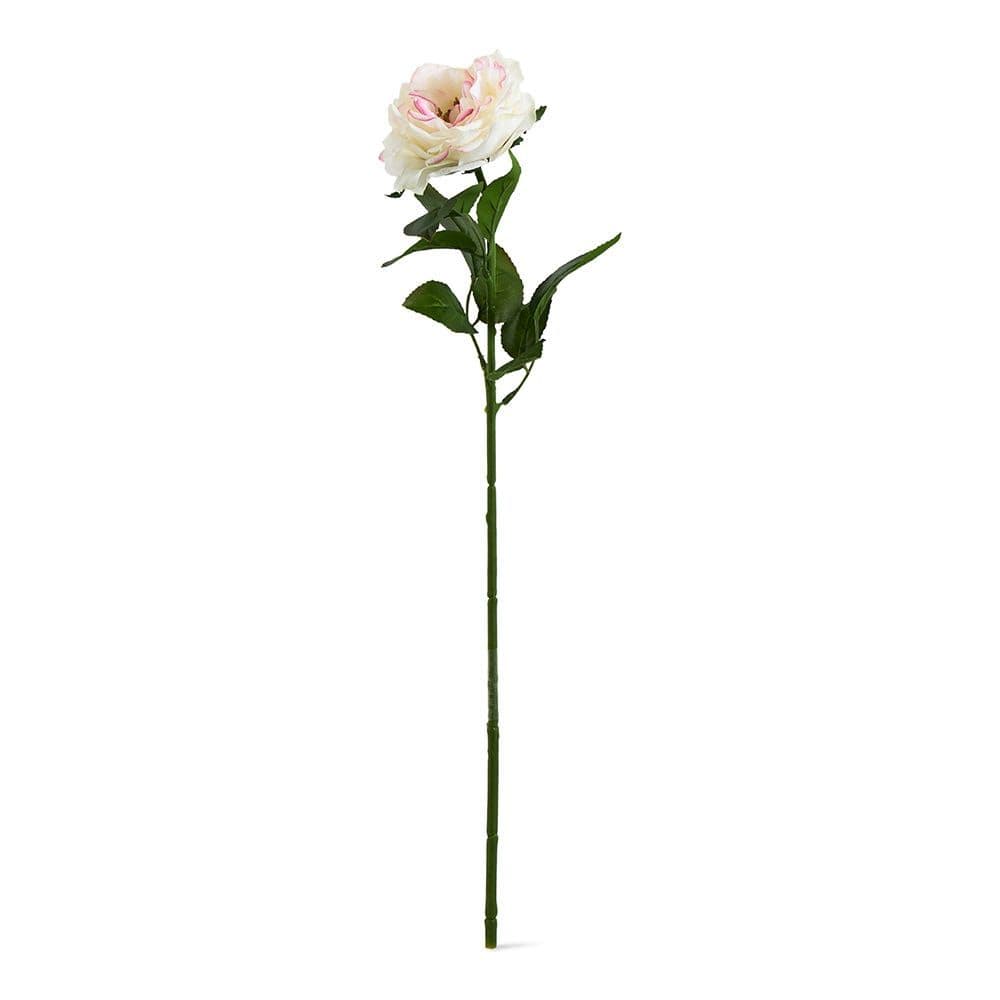 Real Touch Single Rose Flower Stem, White - 59 Cm