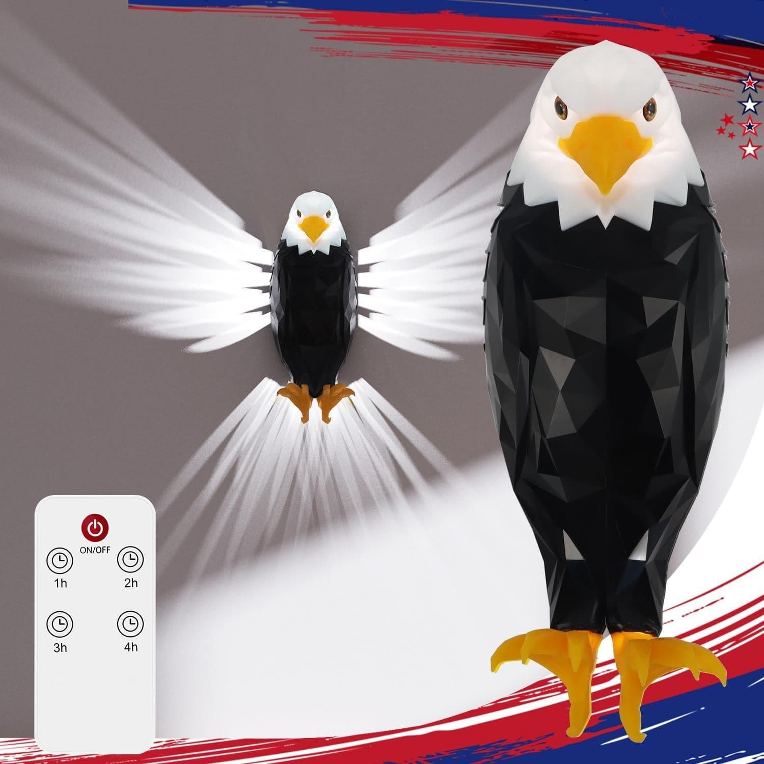 مصباح حائط نسر ثلاثي الأبعاد يعمل بشحن يو اس بي مع جهاز تحكم عن بعد BK-168 No.16230