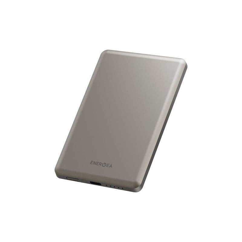 Energea Alupac Air, 5000Mah Ultra Light Aluminium Magsafe Compatible Power Bank - Natural