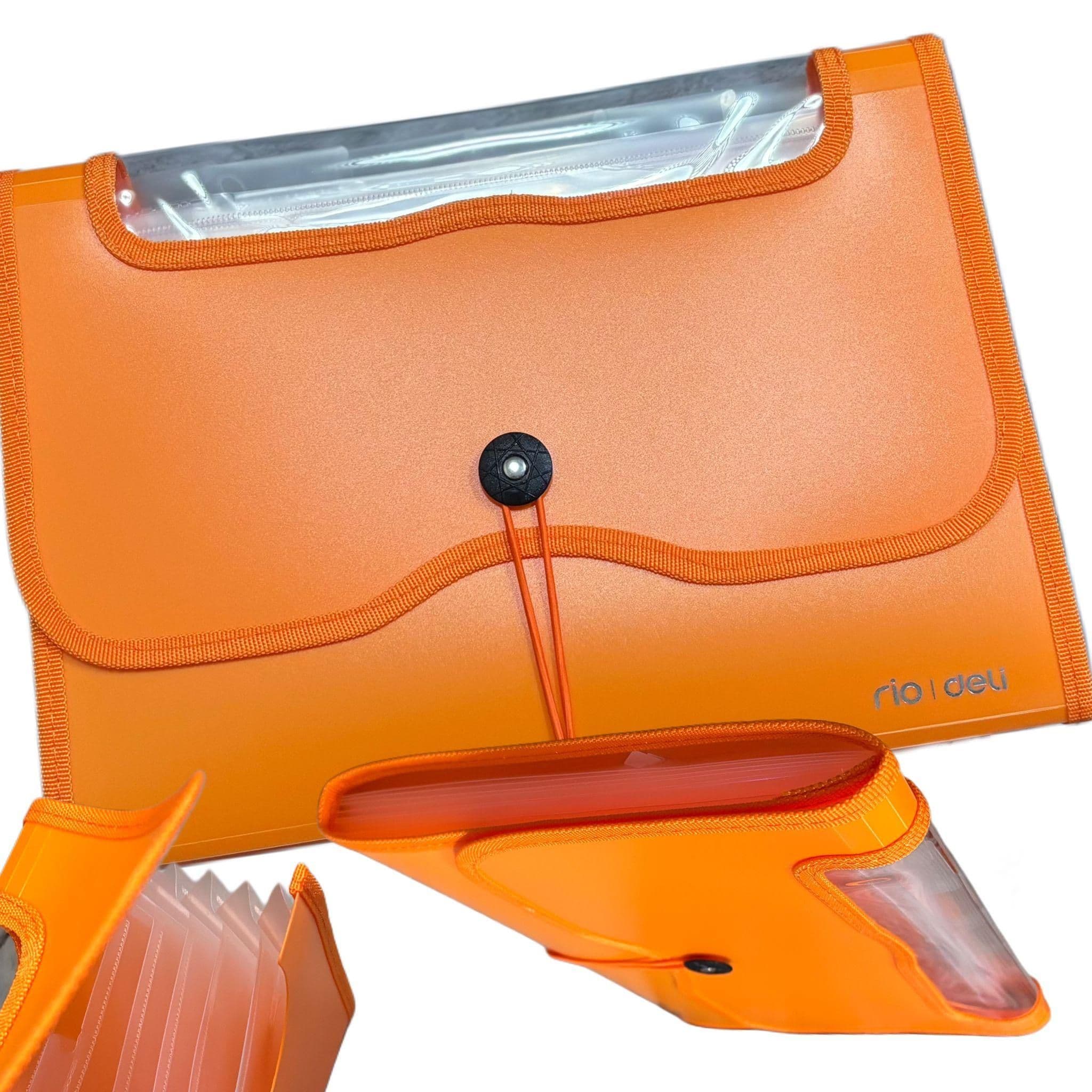 Deli Expanding Folder 7 Pockets Orange F18