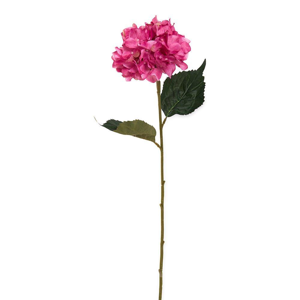 Faille French Hydrangea Artificial Stem, Cerise - 78 Cm