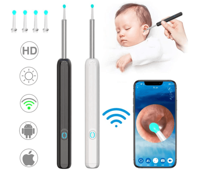 Generic Otoscope Endoscope NE3 Visual Ear Wax Removal Kit Earwax Cleaner with WiFi HD 1080P Camera and 6 LED Warm Lights Waterproof Compatible with iPhone and Android