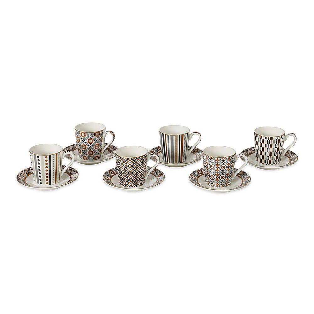 Geoethnic Coffee Cup, Multicolour - 100Ml, Set Of 6