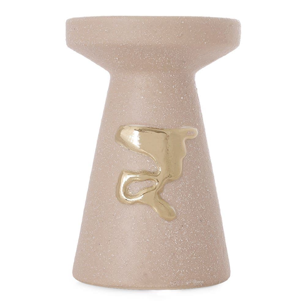 Welby Candle Holder, Grey & Gold - 11X16 Cm