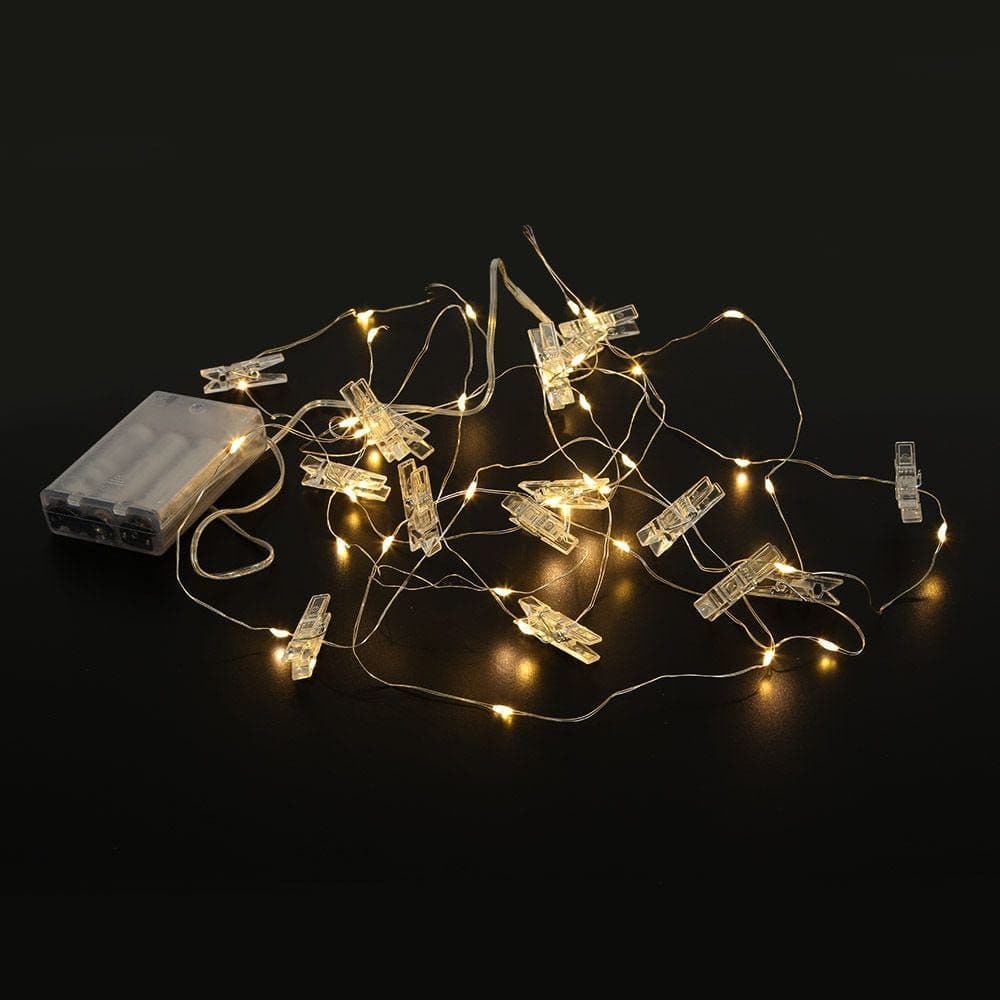Seaton Battery-Operated Clip Light, Clear