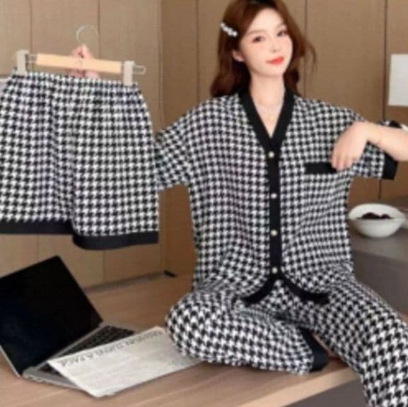 Women'S Spring And Fall Pajamas Homewear Set Huar 2633