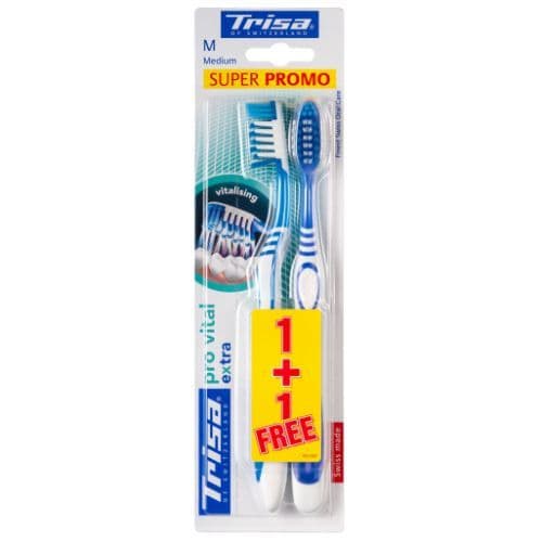 Trisa Extra Provita Medium Toothbrush  2 PC