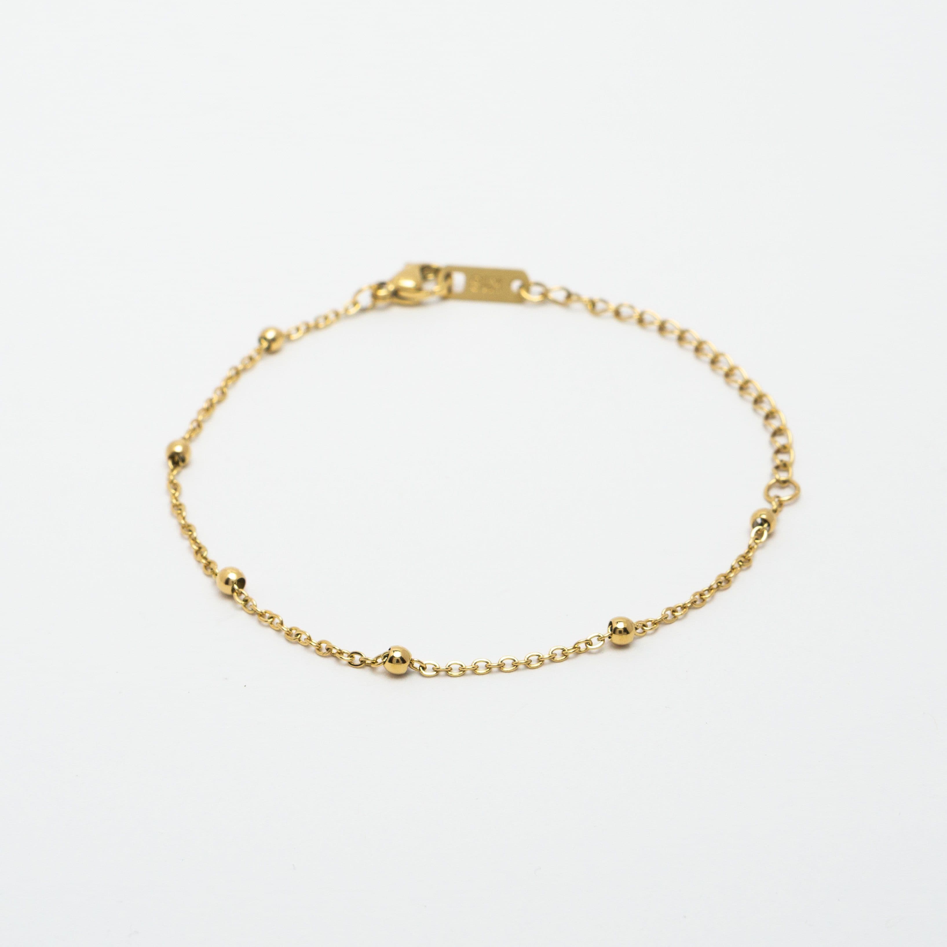 Small Beads Anklet - Gold