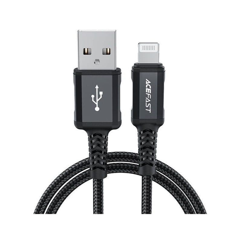 Acefast C4-02 Usb-A To Lightning Aluminum Alloy Charging Data Cable(1.8M) Black