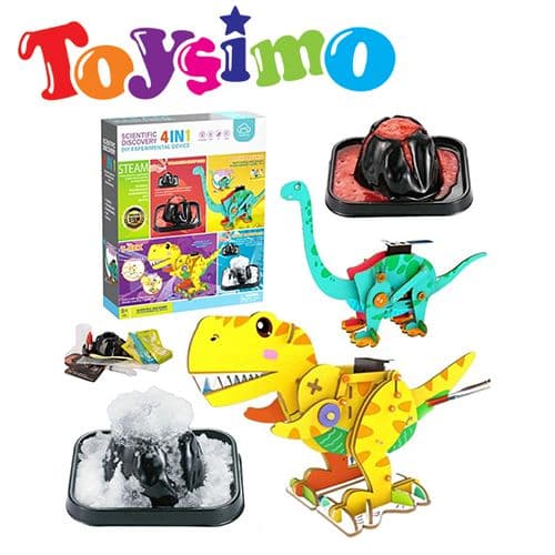 4-In-1 Diy Transformation Dino Science & Volcano Kit