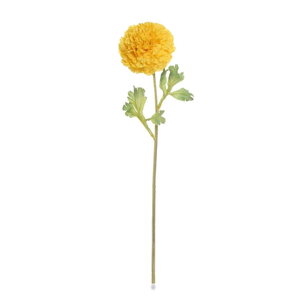 Ranunculus Raffle Single Artificial Flower, Yellow Â€“ 44 Cms