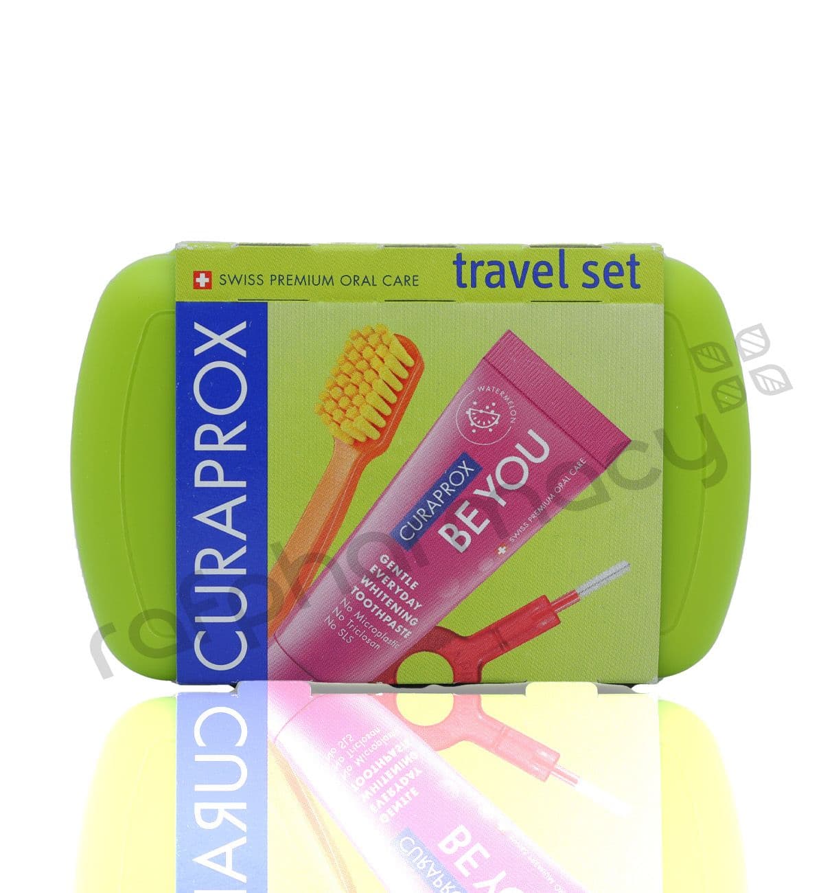 Curaprox Travel Set Pink (Travel Toothbrush, Interdental Brush, Toothpaste 10Ml, Travel Box)#19168