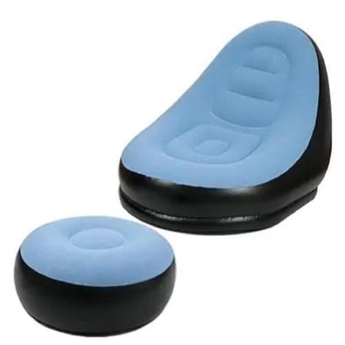 Inflatable Chair With Footstool Senyoubao Single Size ( Blue )