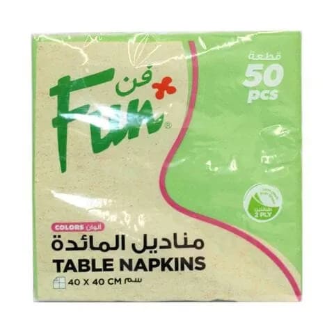 Fun 2Ply Napkin 40X40 Kiwi Grn 50Pc