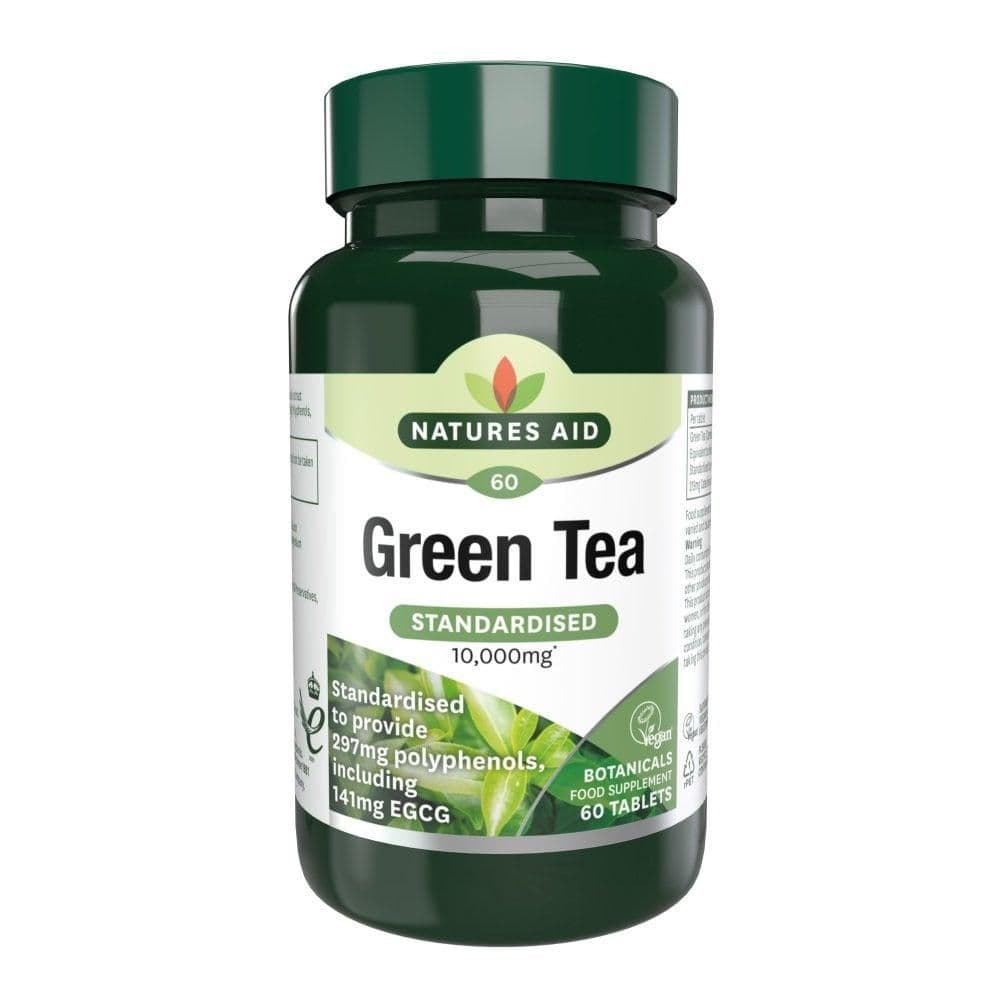 Natures Aid Green Tea Standardised 10000Mg 60 Tablets No.12724