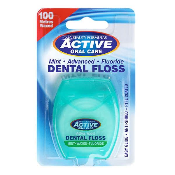 Active Advanced Dental Floss Mint Waxed Fluoride (100 Metres Waxed) No.12785