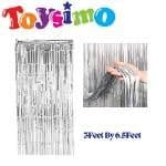 Silver Backdrop Foil Curtain 3 X 6.5 Feet