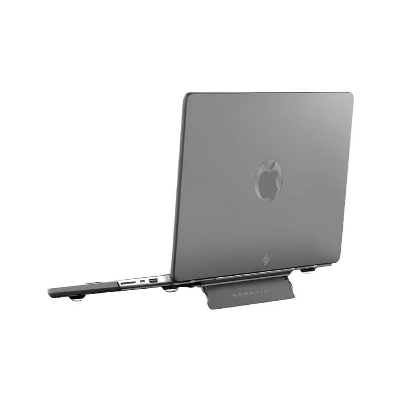 Smartix Premium Matte Transparent Shell With Stand For Macbook Pro 14" Black/Asstd