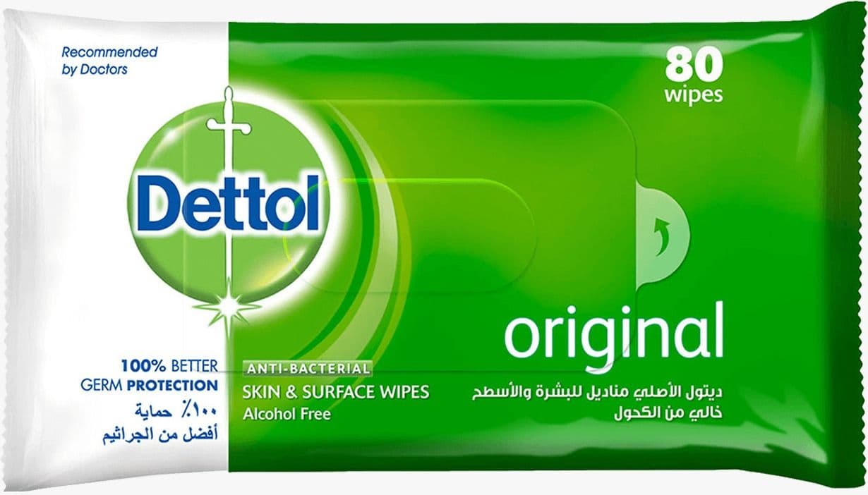 Dettol Antibacterial Skin & Surface Wipes 80'S #28500