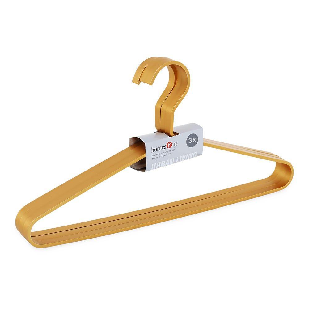 3-Piece Elle Metal Hanger Set, Golden - 40x20.5 cm