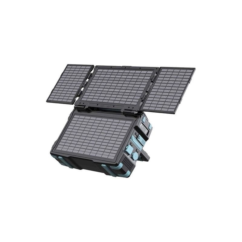Powerology 76800Mah 300W Portable Generator Integrated Solar Panel Black