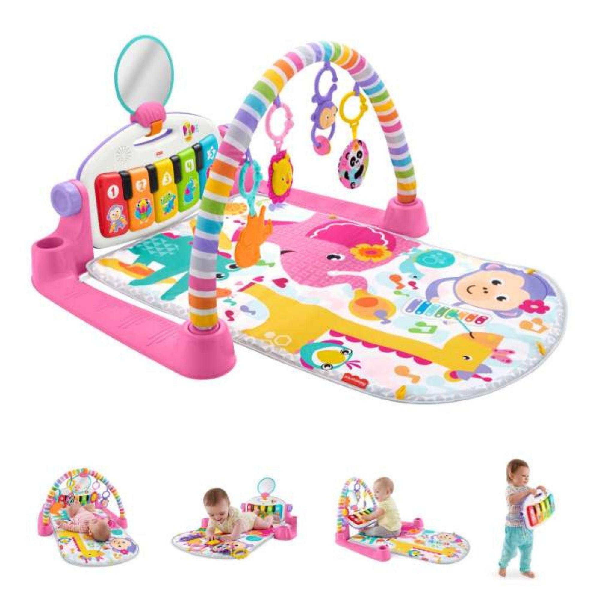 Fisher-Price Glow And Grow Kick & Play Piano Gym Baby Playmat (Pink)