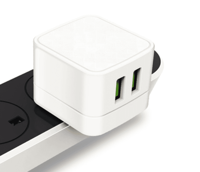 Iends Ie-Ad847 Dual Usb Travel Charger With 2 In 1 Cable - White - Slr