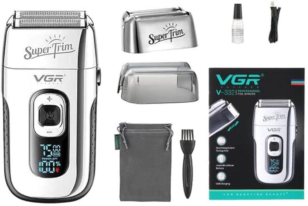 Vgr V-332 Proessional Foil Shaver, Dual Independent Flexing Foils With Usb Charging