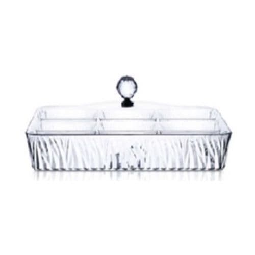 57305 / Fl-111-Rec6 / Rectangular Acrylic Box Wth 6 Bowls 40X27Cm