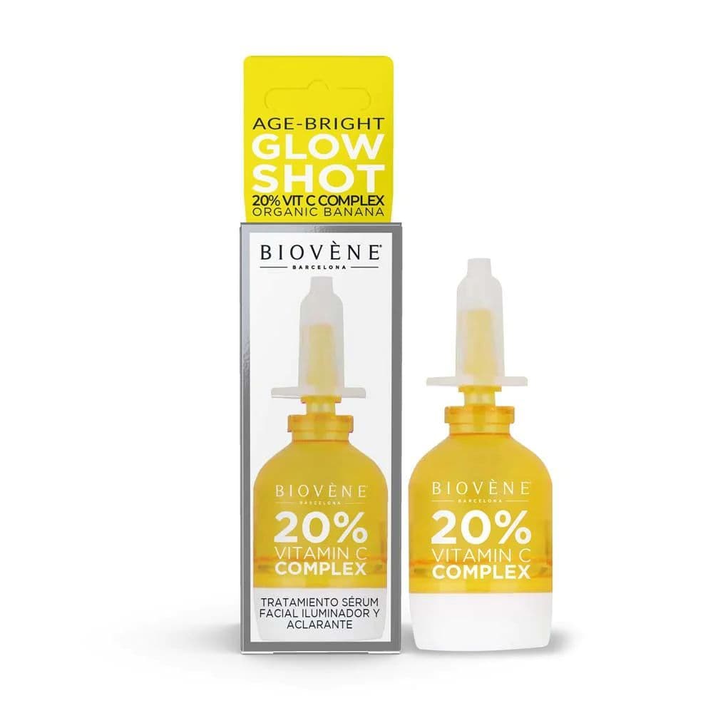 Biovene Glow Shot Age-Bright 20% Vit C + Organic Banana Facial Serum Treatment  10ML