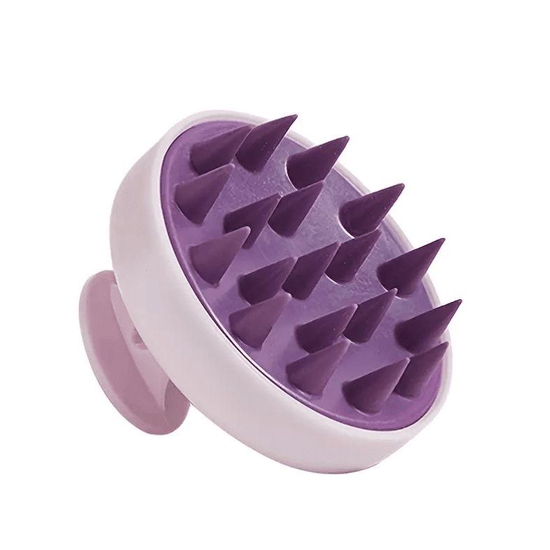 Soft Silicone Hair Massage Brush (Purple)
