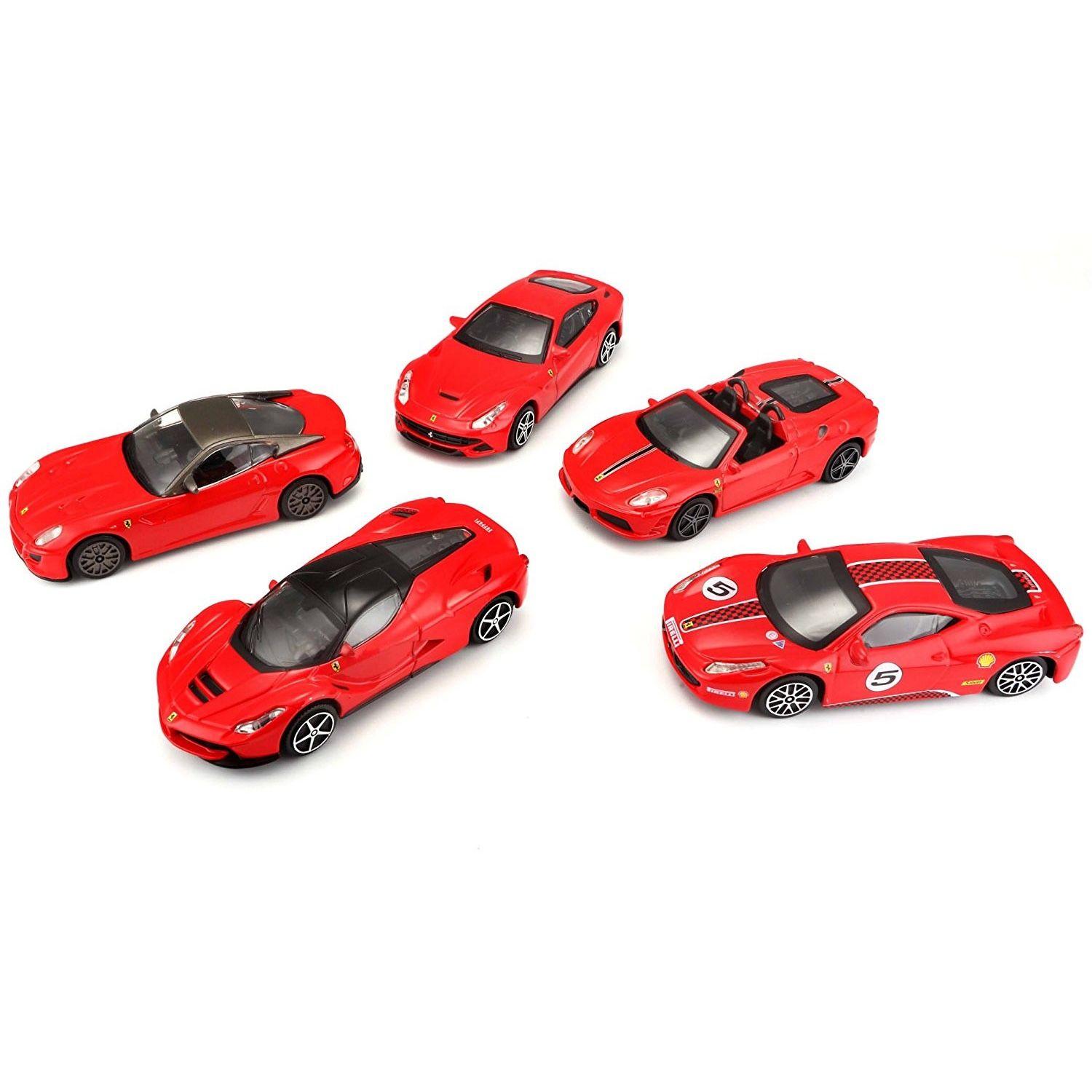 Ferrari 1:64 Race & Play Diecast Car (Pack Of 5, Styles May Vary)