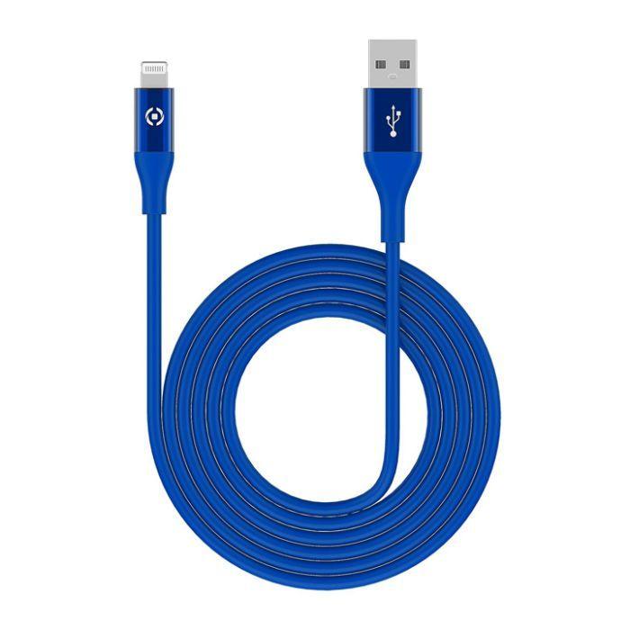 Celly Usblightcol3Mbl Mfi Lightning Color Cable 3M Blue