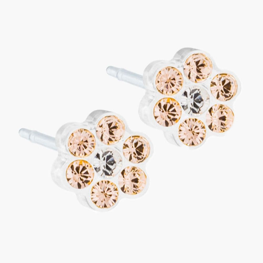 Blomdahl Medical Plastic 5Mm Earring Daisy Golden Rose Crystal B