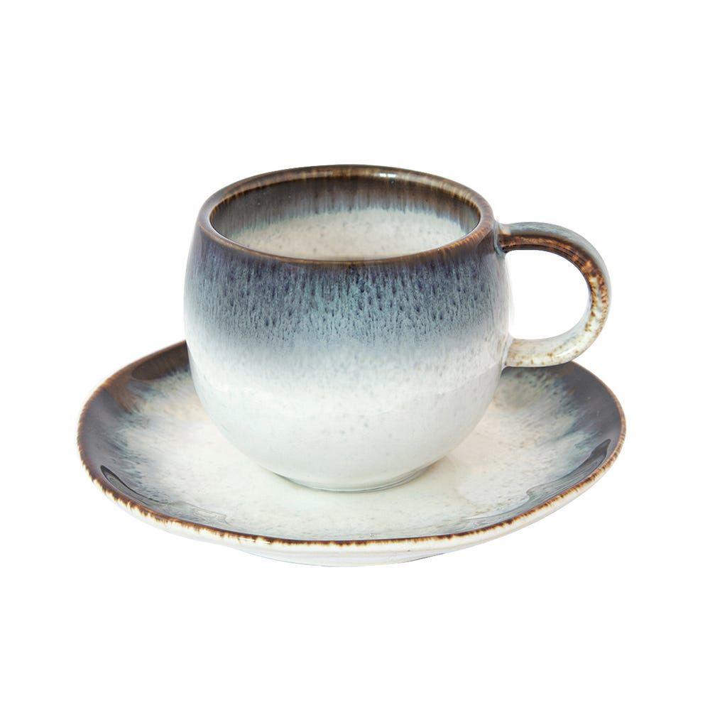 Nuances Porcelain Cup & Saucer, Blue - 120 Ml