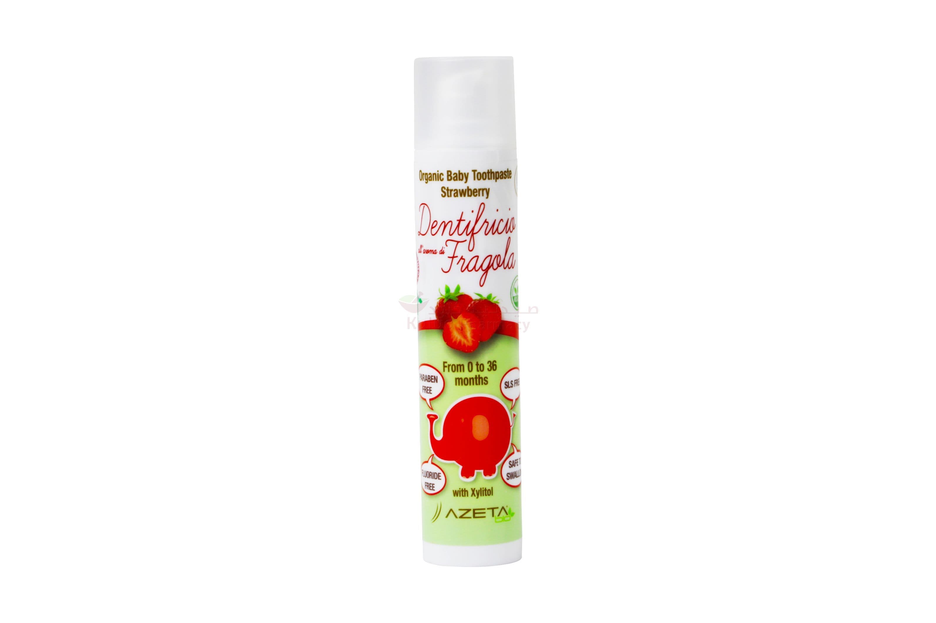 Azeta Organic 0 3 Years Strawberry Toothpaste  50 ML