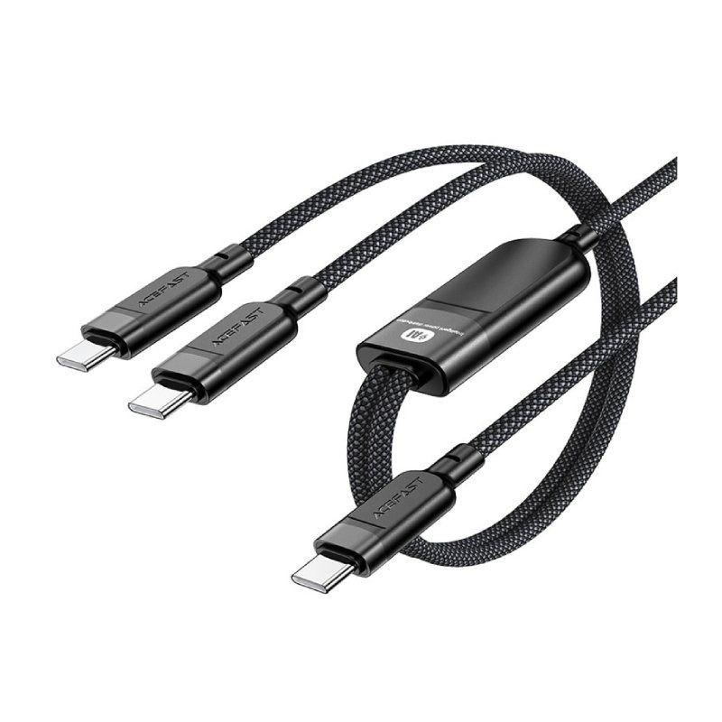 Acefast C5-11 Premium 100W Fast Charging Nylon Braid Cable 1.2Mtr - Usb-C To Dual Usb-C