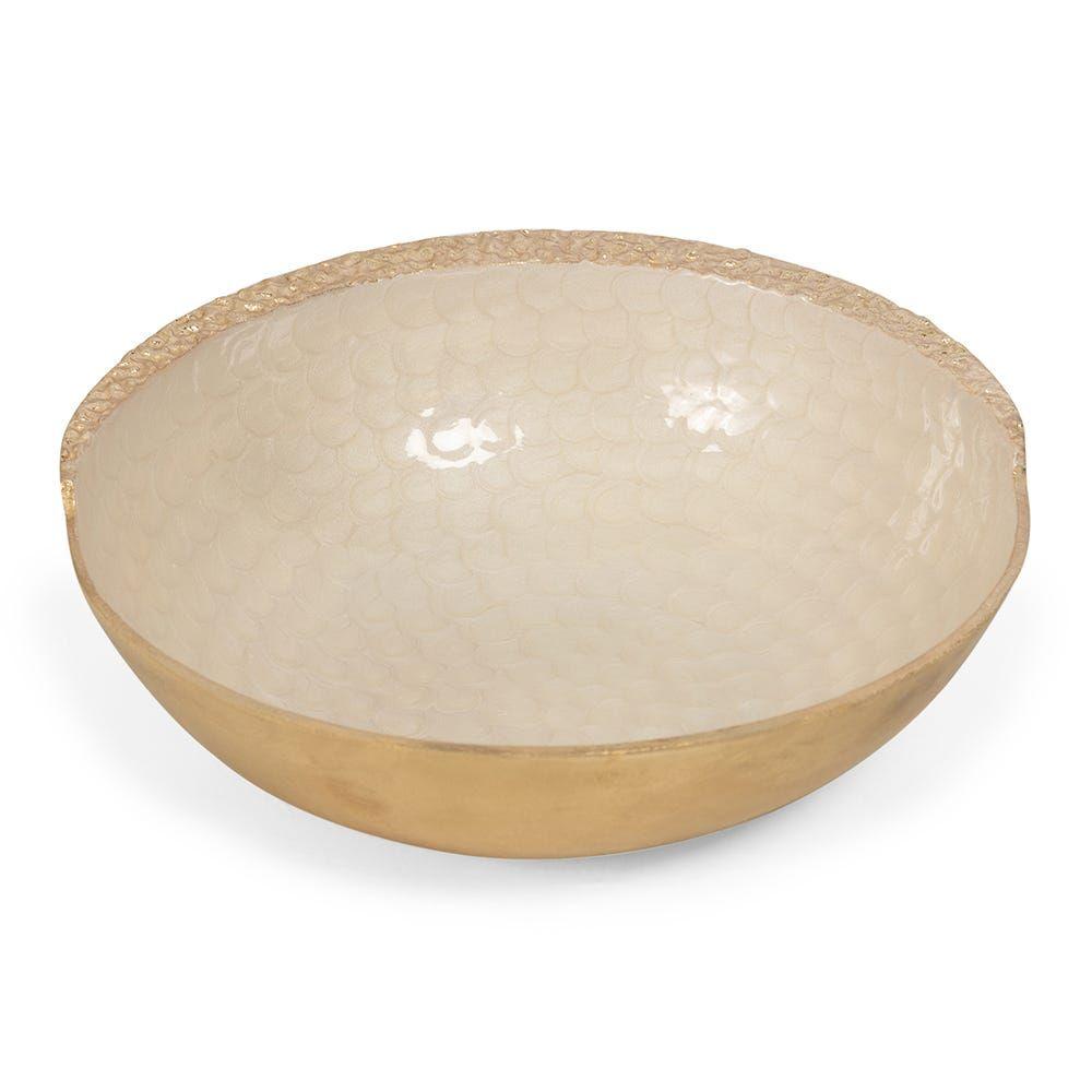 Rabiya Round Medium Bowl, Gold - 32 Cm