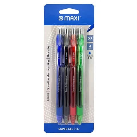 Maxi Gel Pen 0.7Mm Bblrg 4Pc