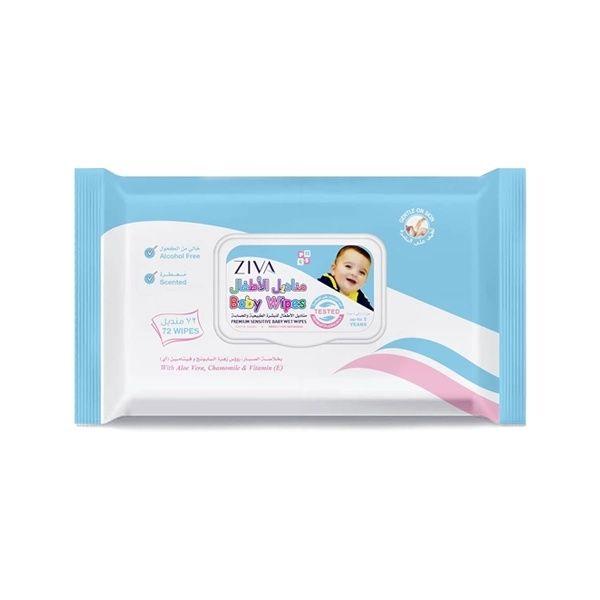 Ziva Baby Wipes Premium Sensitive-Canister 80'S (Blue) (Buy 1 Get 1 Free)